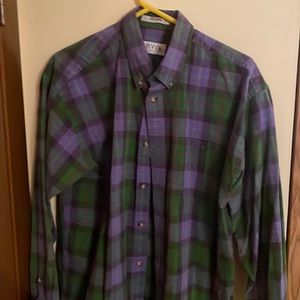 Orvis plaid shirt purple and green size large